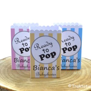 Babyshower popcorn zakje