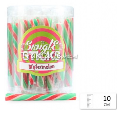 Swigle pop mini zuurstokje sticks watermeloen. Mini kleine harde zuurstokjes om uit te delen en te trakteren. Traktatiepret