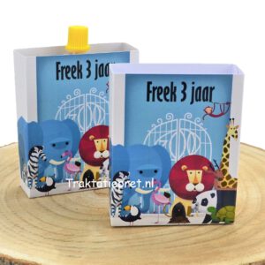 Dierentuin knijpfruit doosje