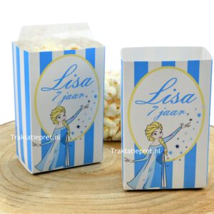 IJsprinses popcorn zakjes met naam