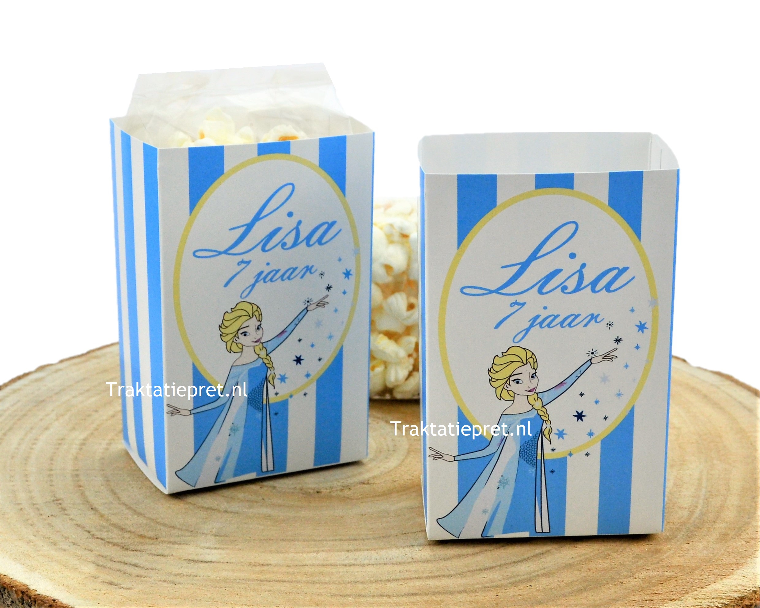 IJsprinses popcorn zakjes met naam