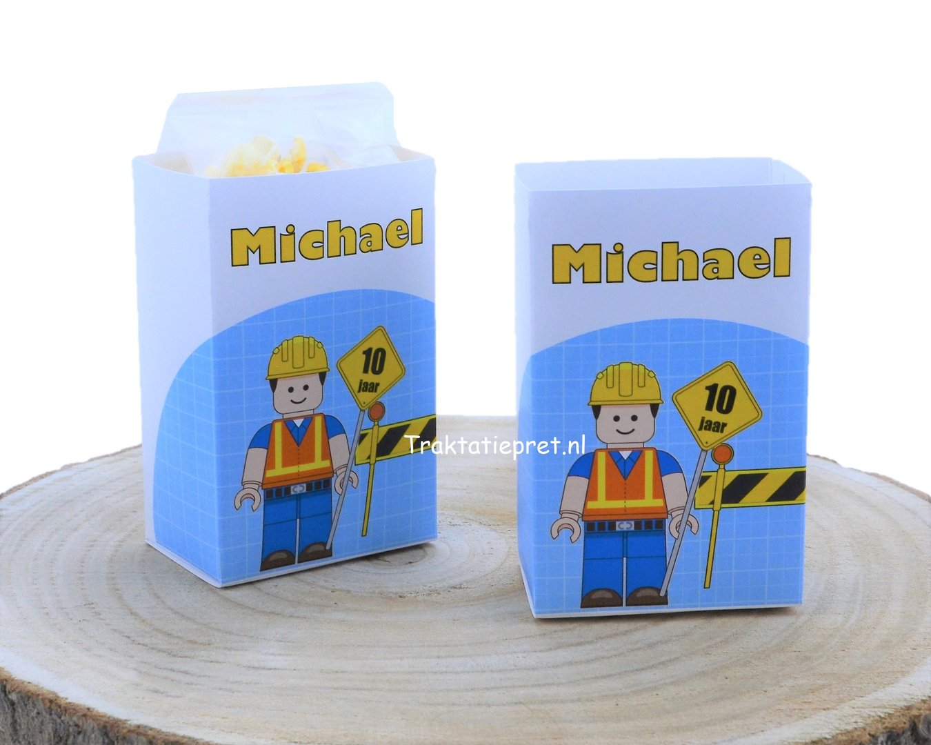 Lego traktatie zakjes met naam