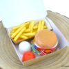 Hamburger traktatie box met naam en leeftijd