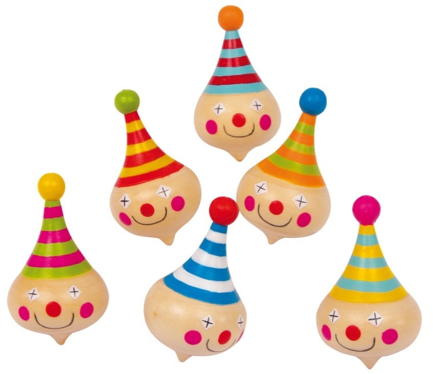 Houten clown tol
