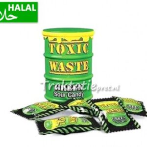 Toxic waste sour drum groen. Super mega zure tiktok snoepjes, Traktatiepret