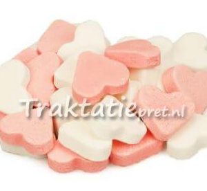 Vruchtenhartjes roze/wit