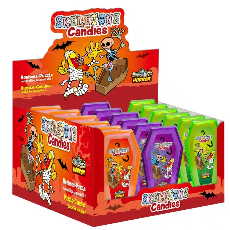 Halloween skelet snoep in kist