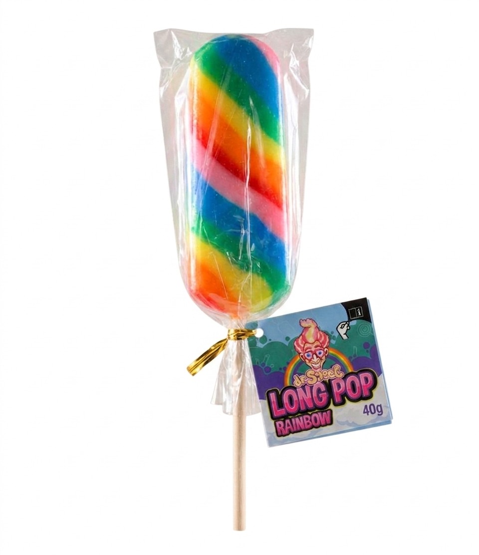 Lange regenboog lolly