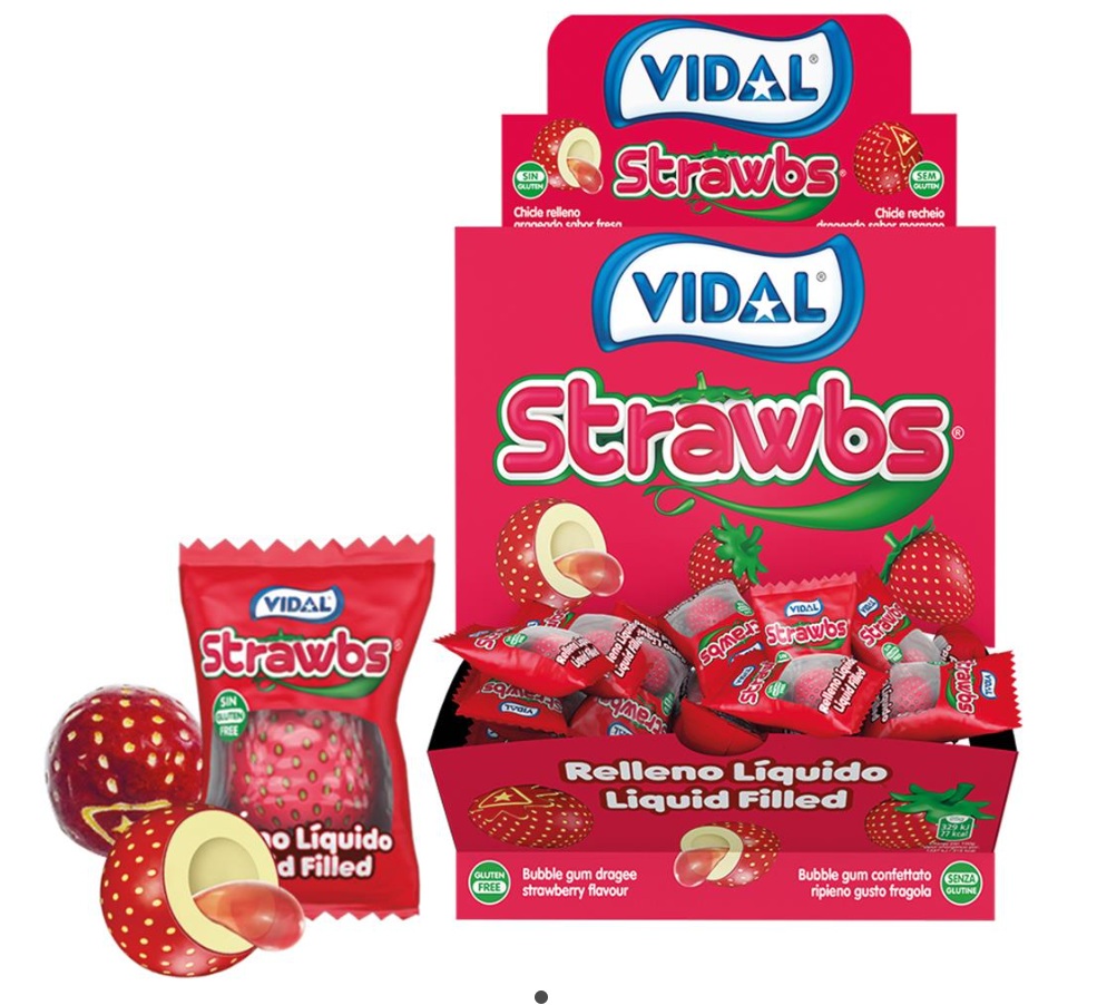 Vidal gevulde aardbeien kauwgom
