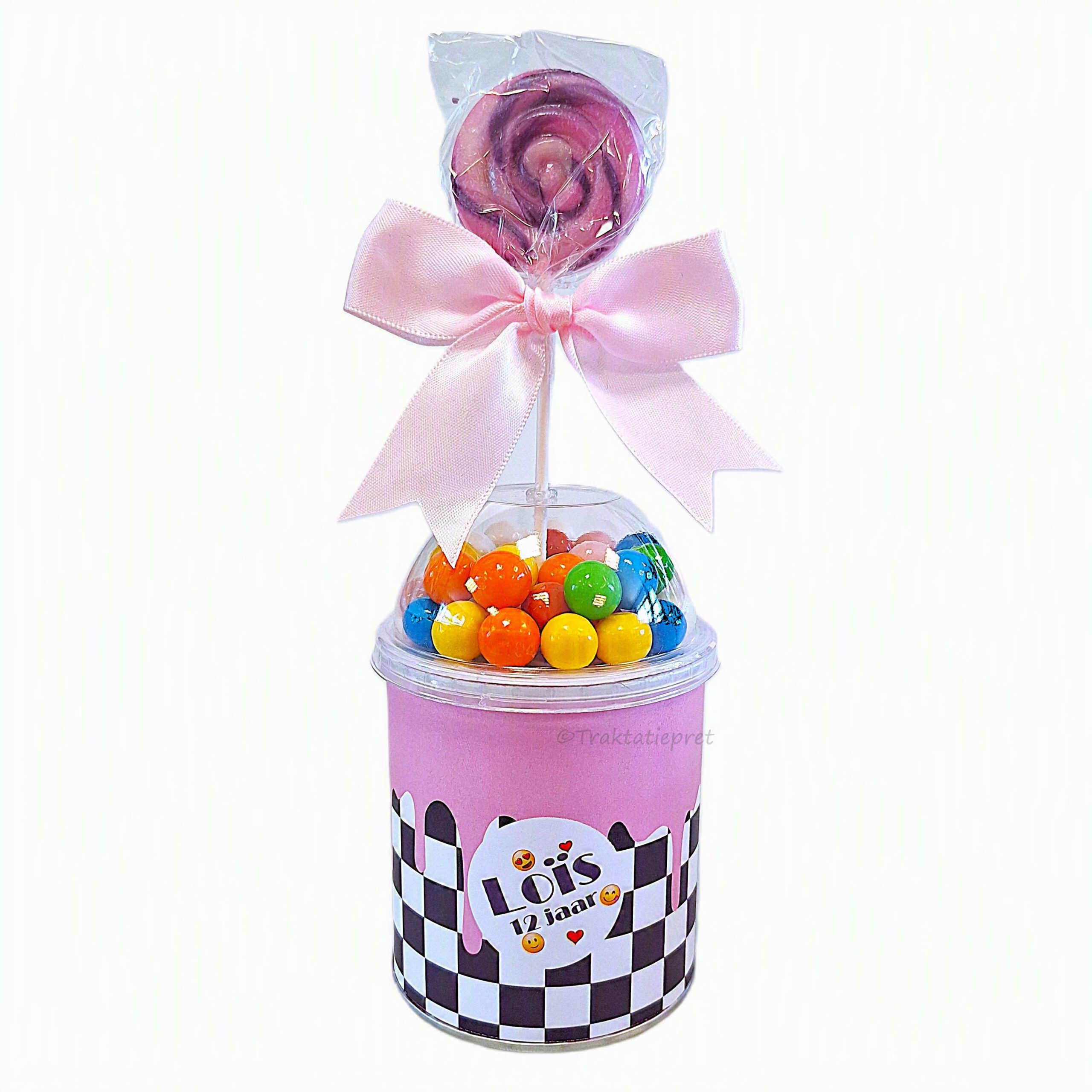 Retro cake drip Pringles met naam en leeftijd