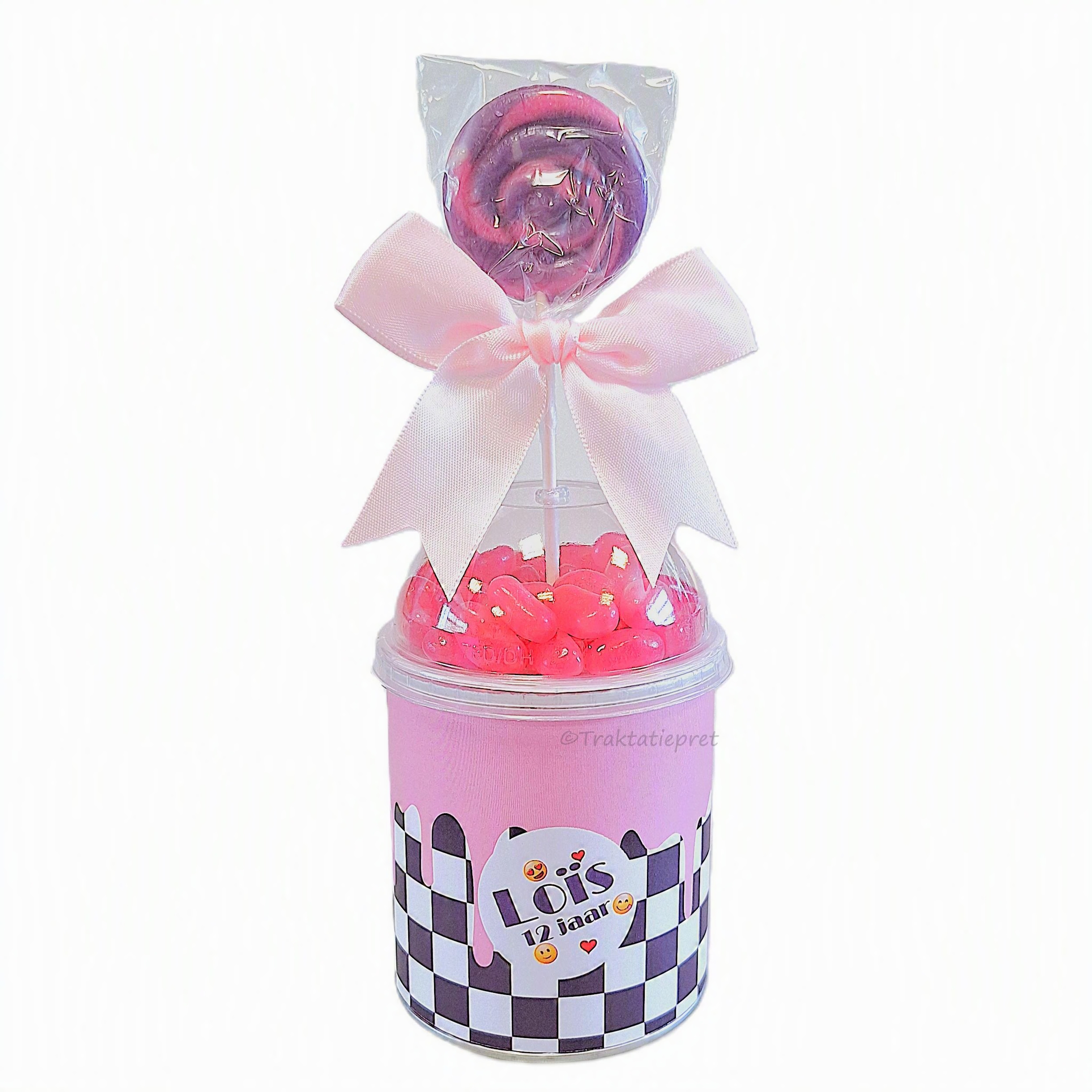 Retro cake drip Pringles met naam en leeftijd