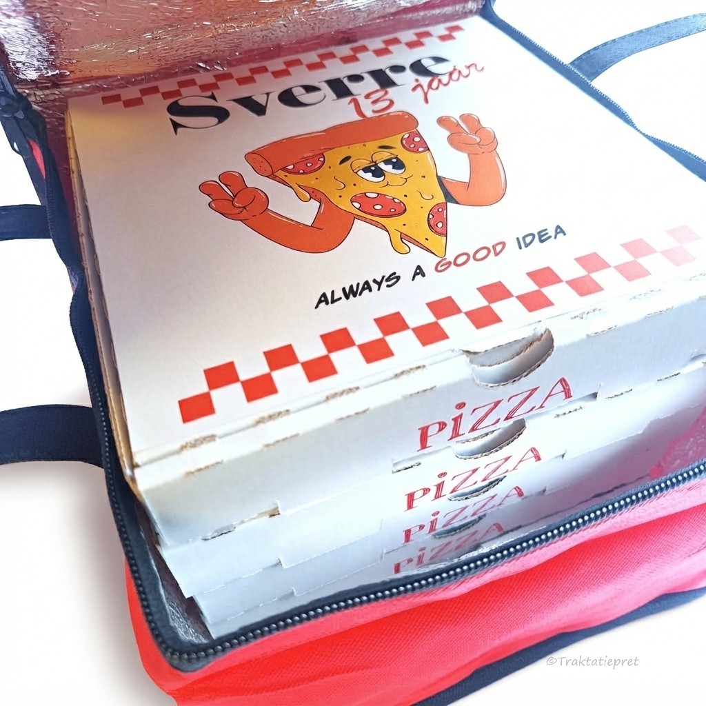 Gepersonaliseerde Pizzadoos school traktatie