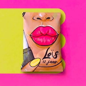 Lipstick girl chipszakje met naam en leeftijd